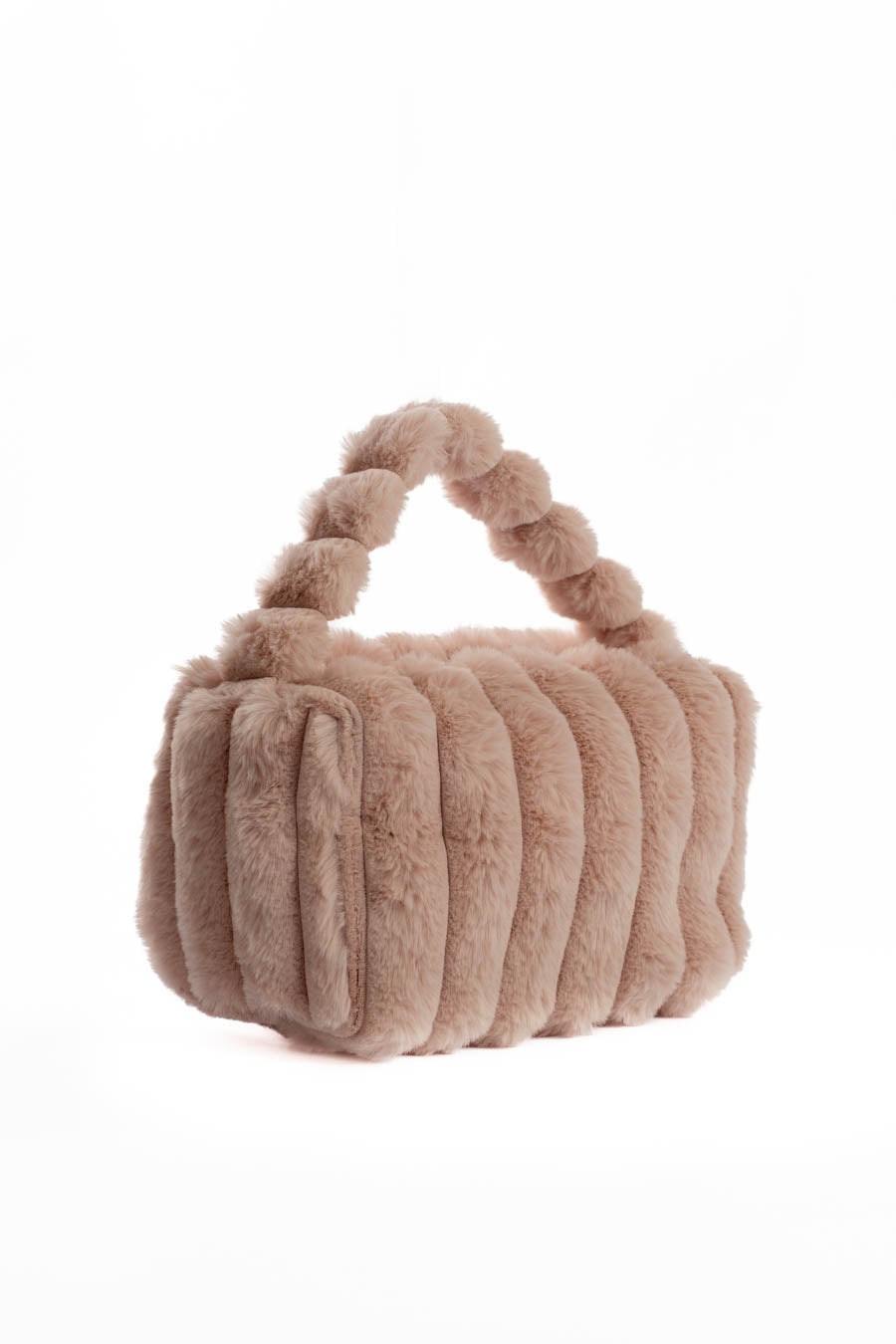 Stylish Beaded Fur Plush Handbag