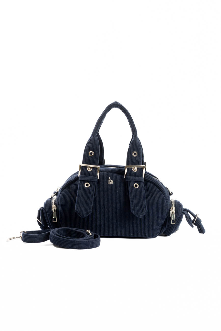 Corduroy Buckled Handle Casual Handbag