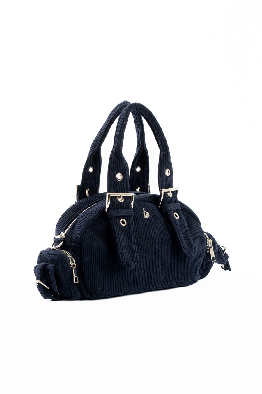 Corduroy Buckled Handle Casual Handbag