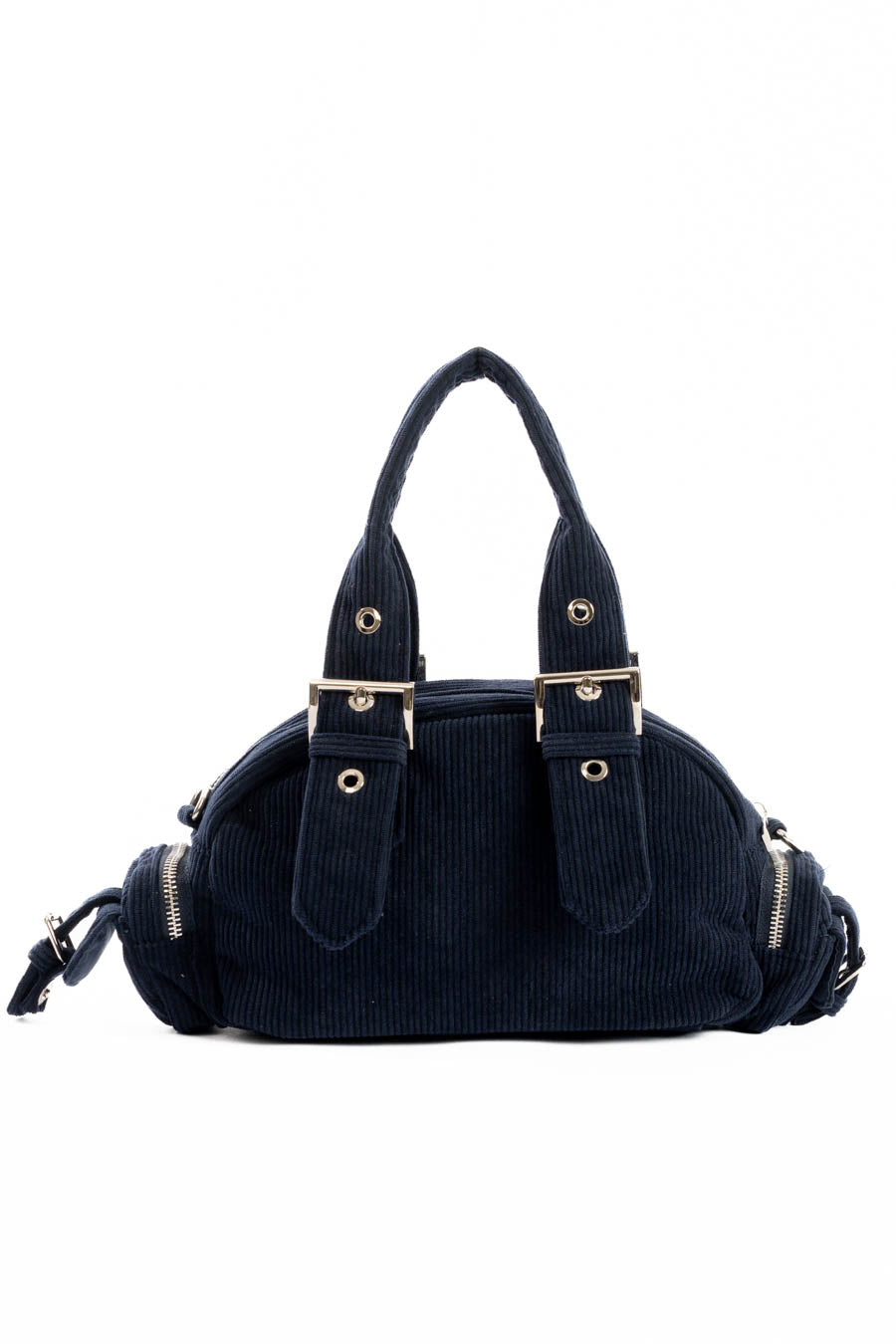 Corduroy Buckled Handle Casual Handbag