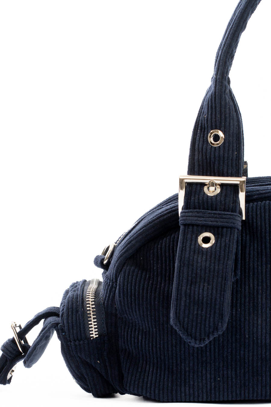 Corduroy Buckled Handle Casual Handbag