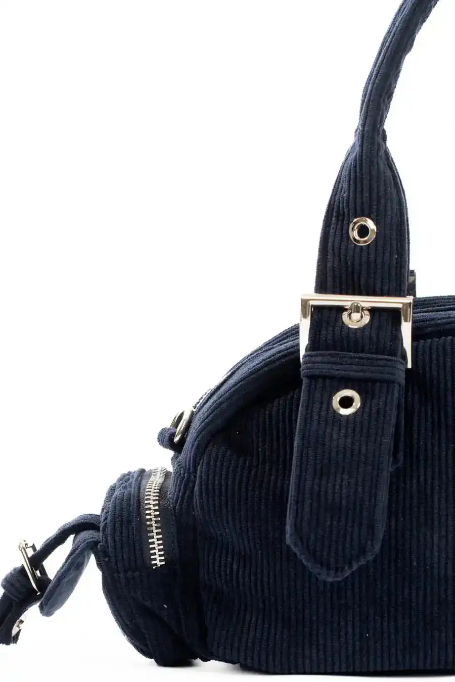 Corduroy Buckled Handle Casual Handbag
