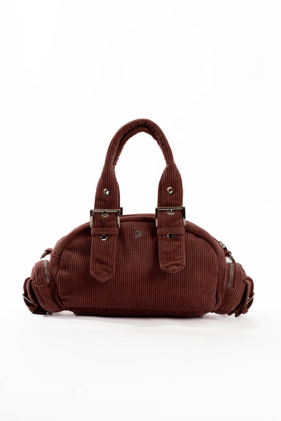 Corduroy Buckled Handle Casual Handbag