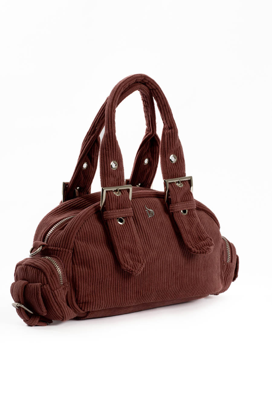Corduroy Buckled Handle Casual Handbag