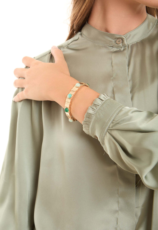 Stone Accent Metal Bracelet