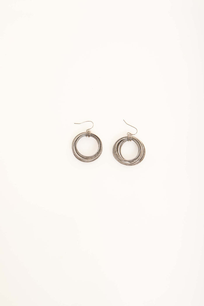 Textured Multi-Hoop Dangle Earrings