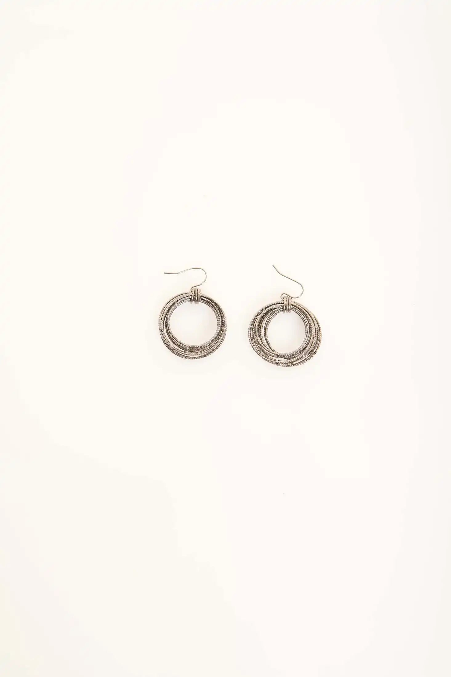 Textured Multi-Hoop Dangle Earrings