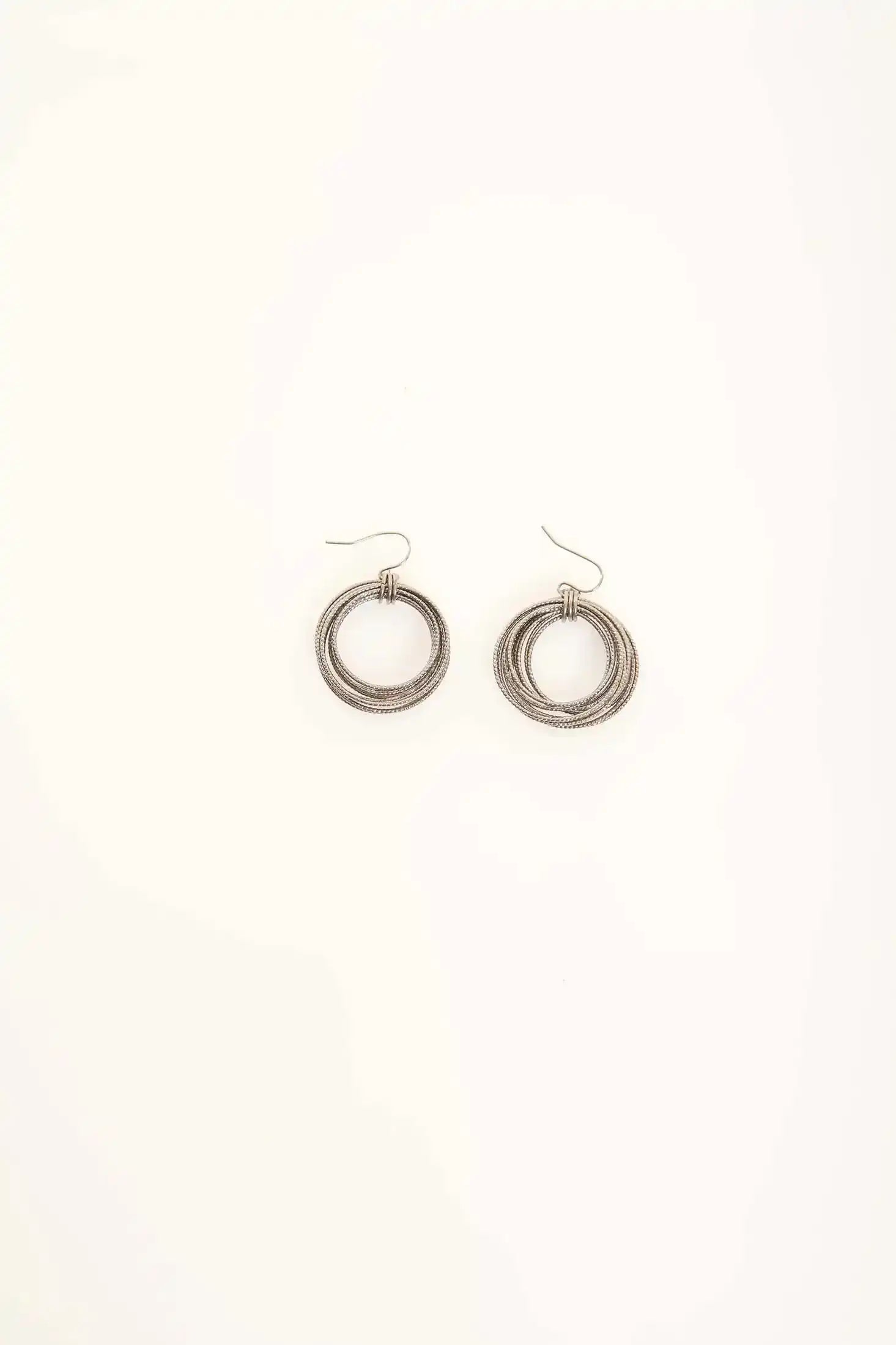 Textured Multi-Hoop Dangle Earrings