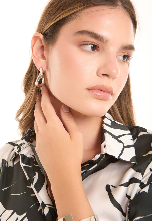 Thick Twisted Teardrop Hoop Earrings