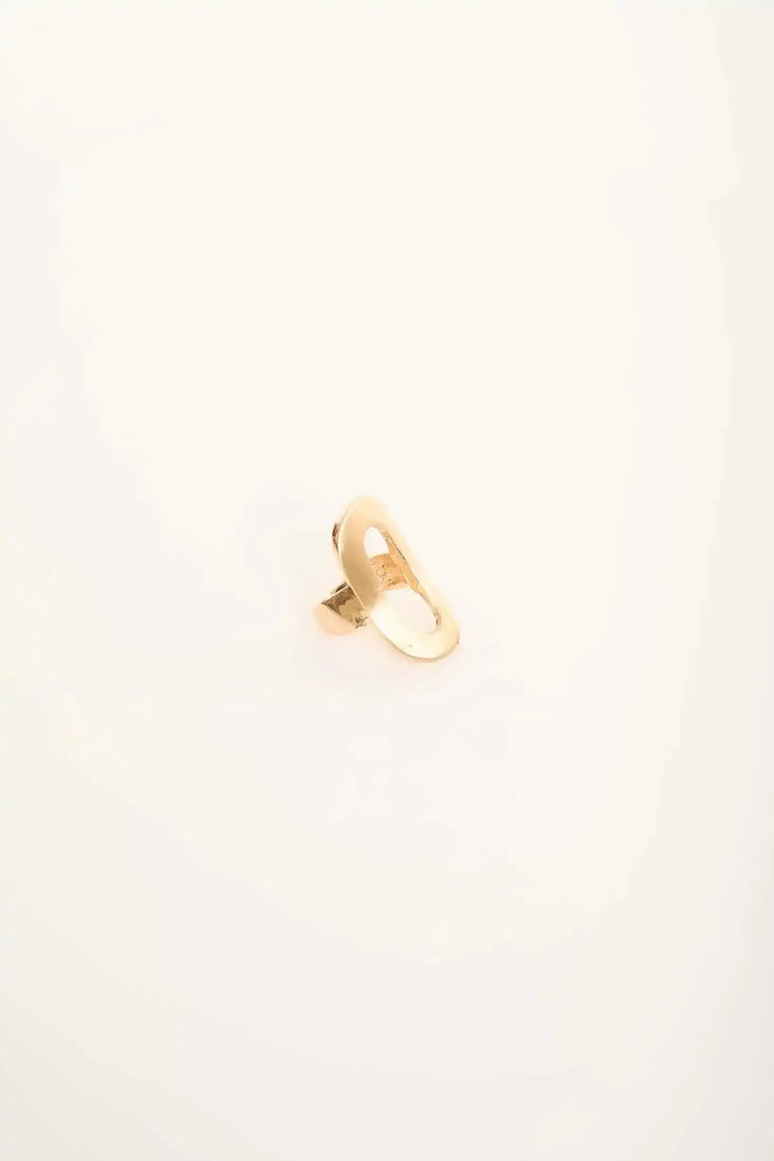 Geometric Elongated Hollow Statement Ring