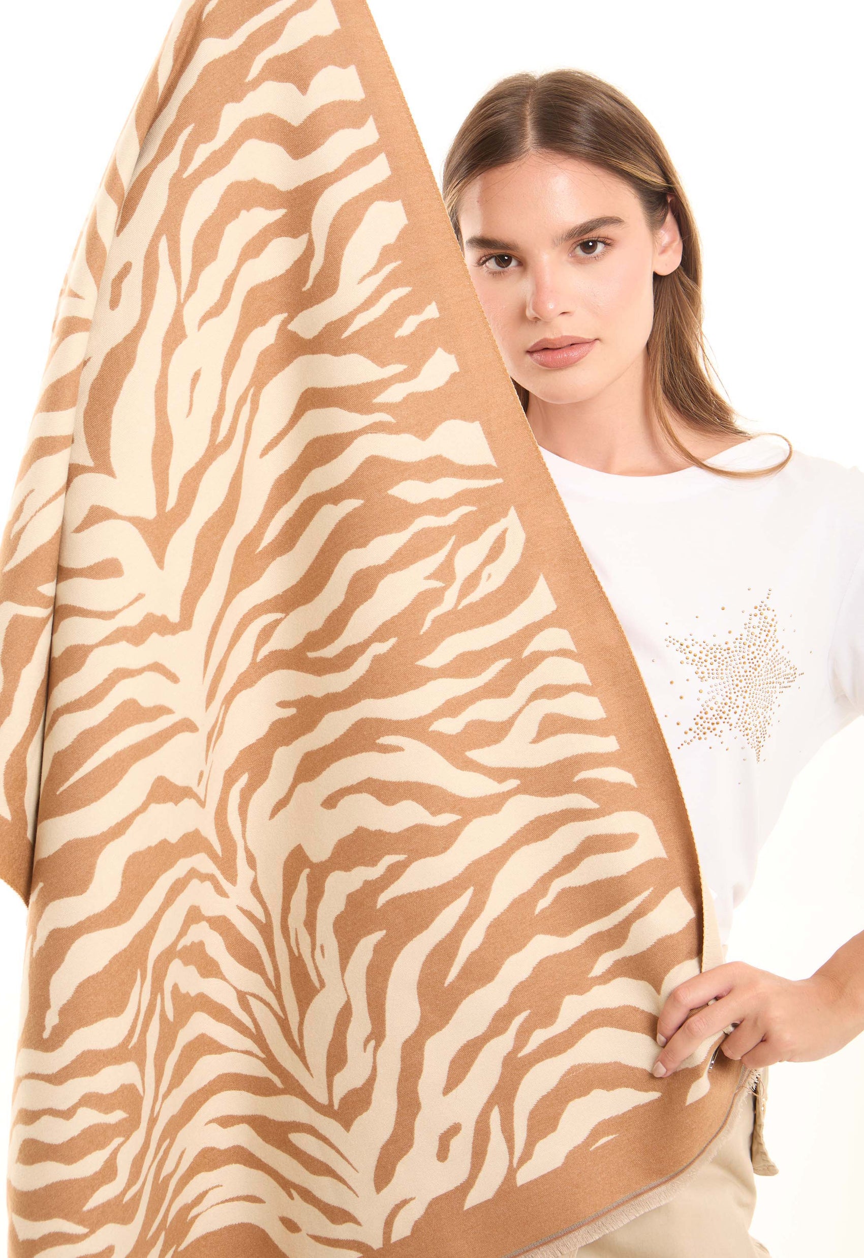 غلاف وشاح ناعم بنمط حمار وحشي قابل للعكس