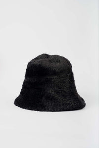 Fluffy Faux Fur Beige Bucket Hat