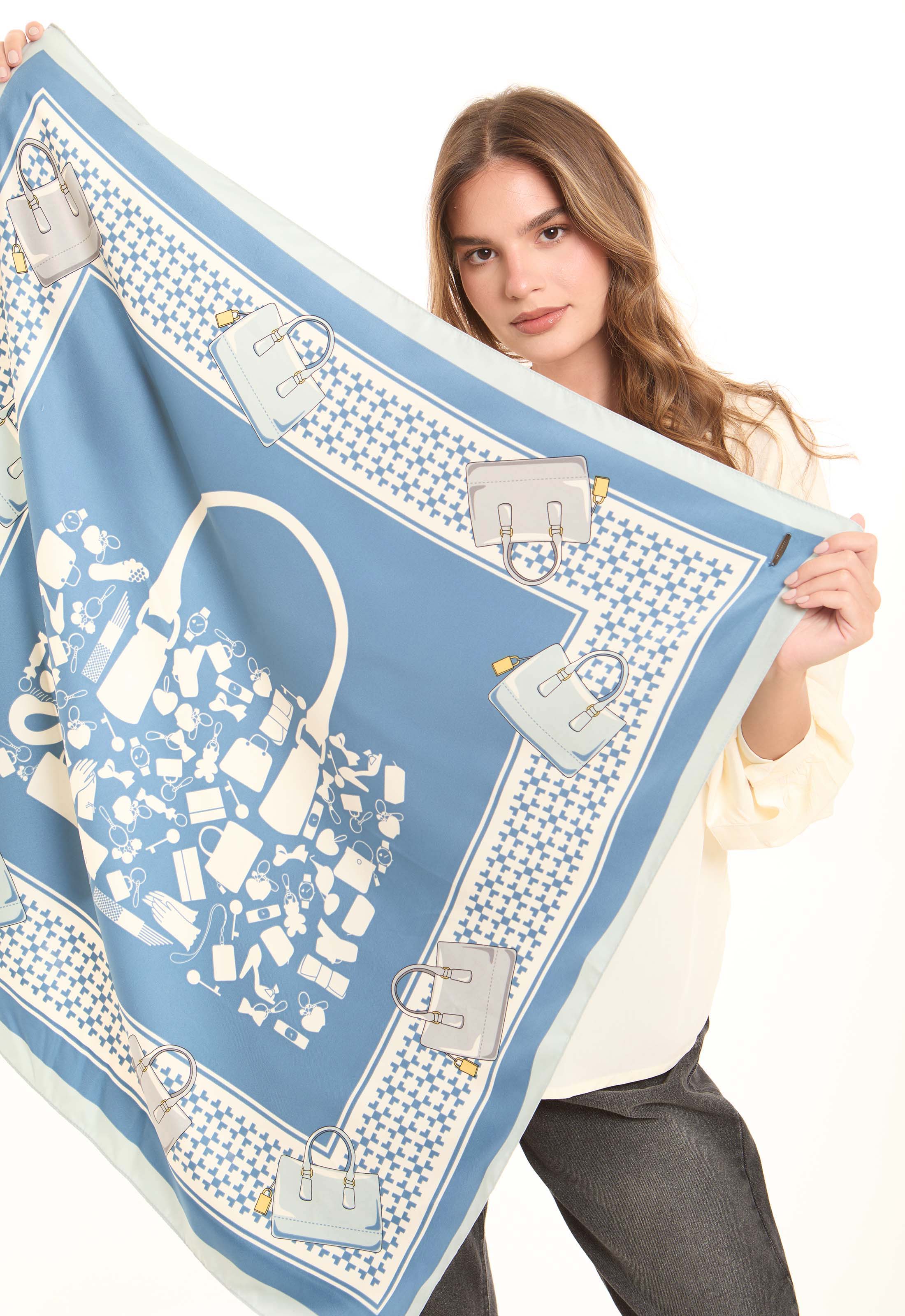 Square Printed Satin Scarf