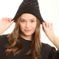 Pearl Embellished Knit Beanie with Pom Pom