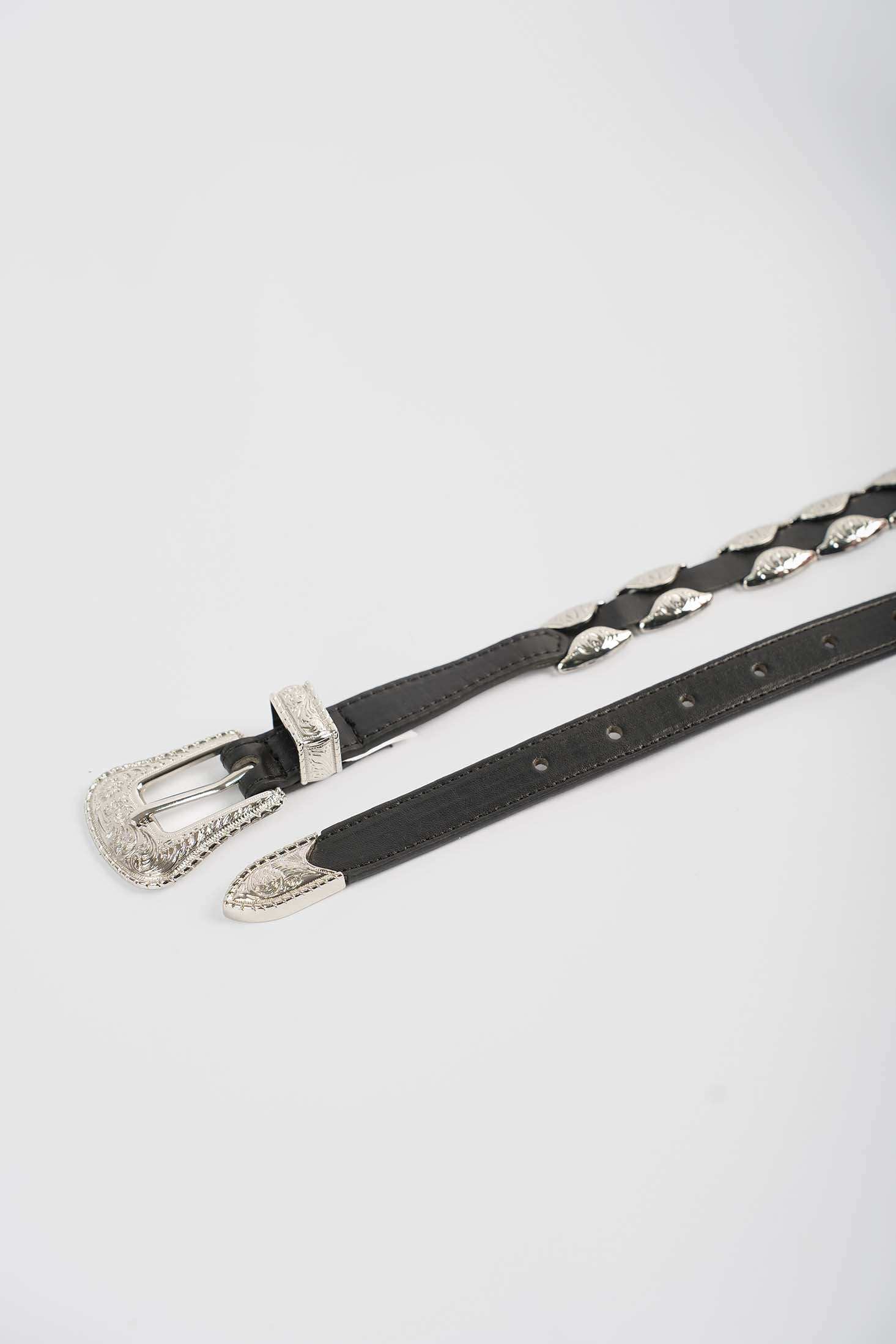 Western Linked Metal-Detail Belt