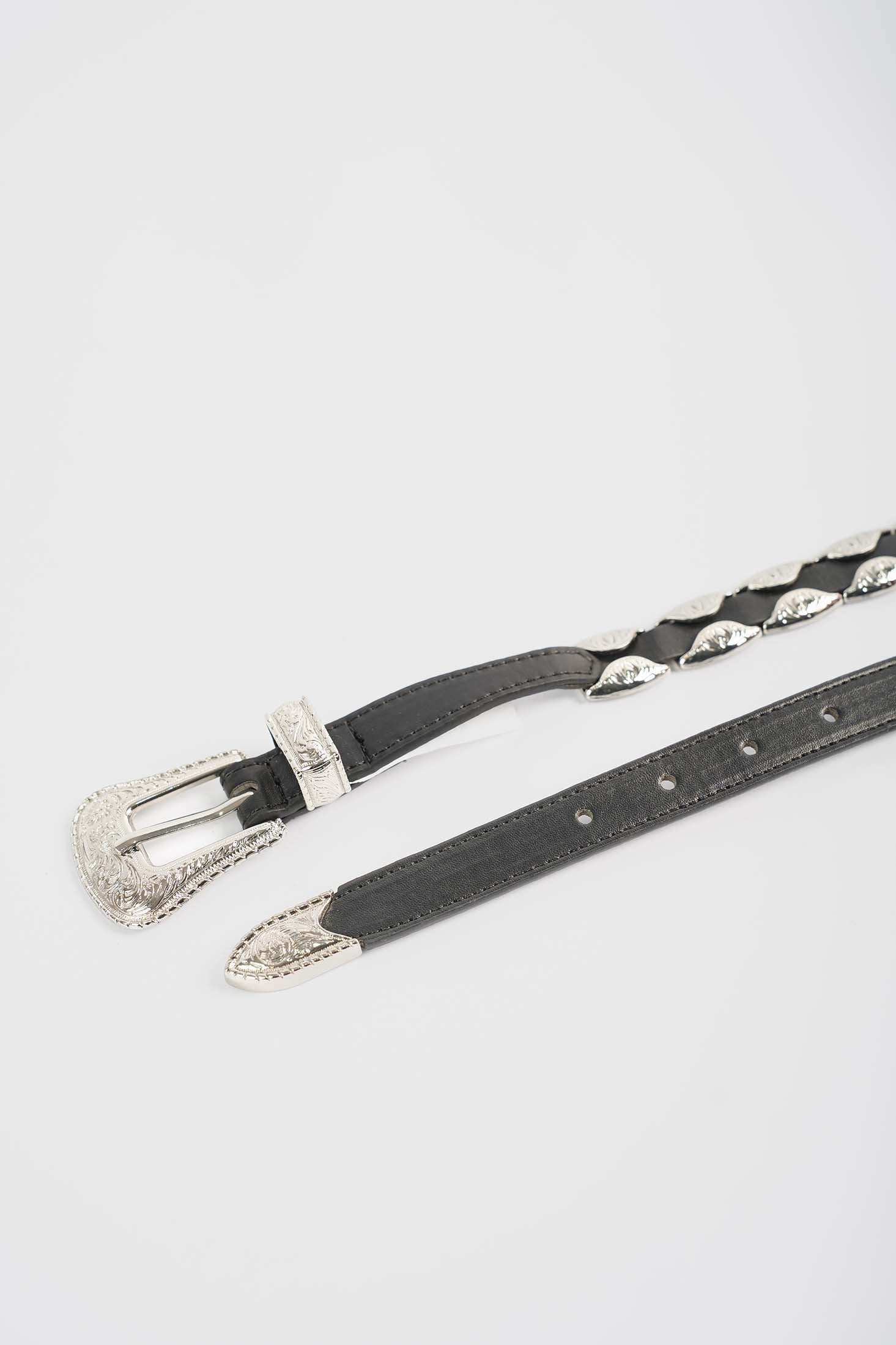 Western Linked Metal-Detail Belt