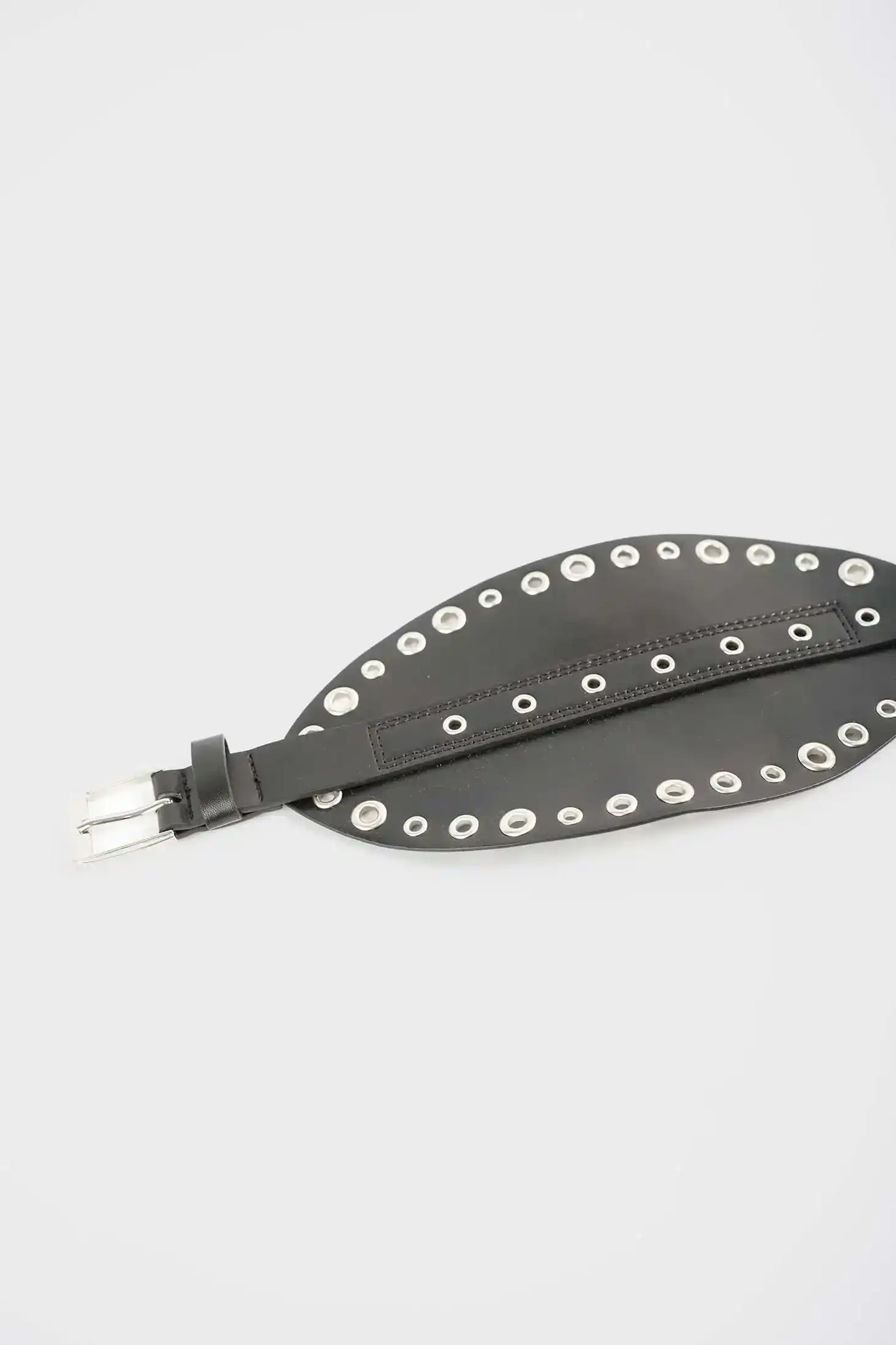 Wide Oval Bold Grommet-Accent Statement Belt
