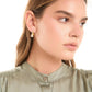 Dual Tone Teardrop Stud Earrings