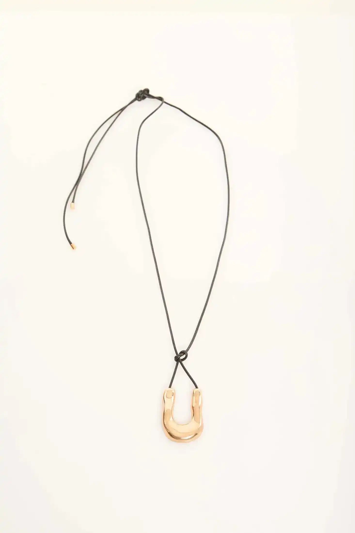 Shimmering Gold Curve Necklace
