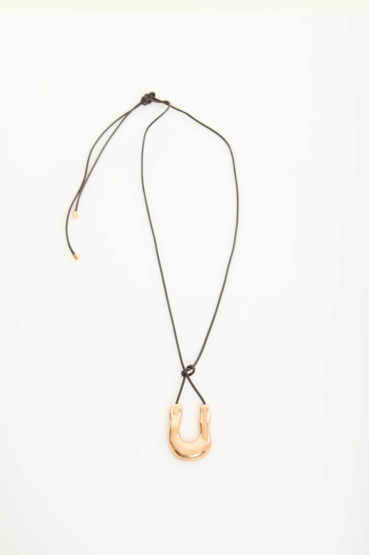 Shimmering Gold Curve Necklace