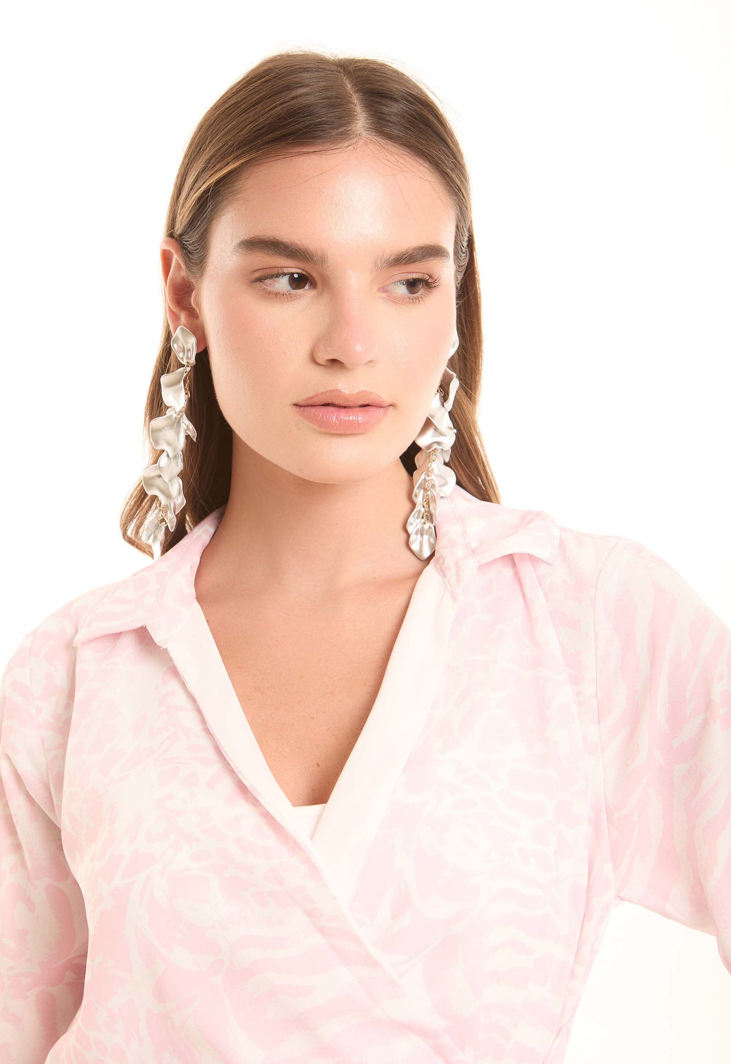 Flowing Petal Drop Earrings