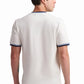 White Contrast Trim Cotton T-Shirt