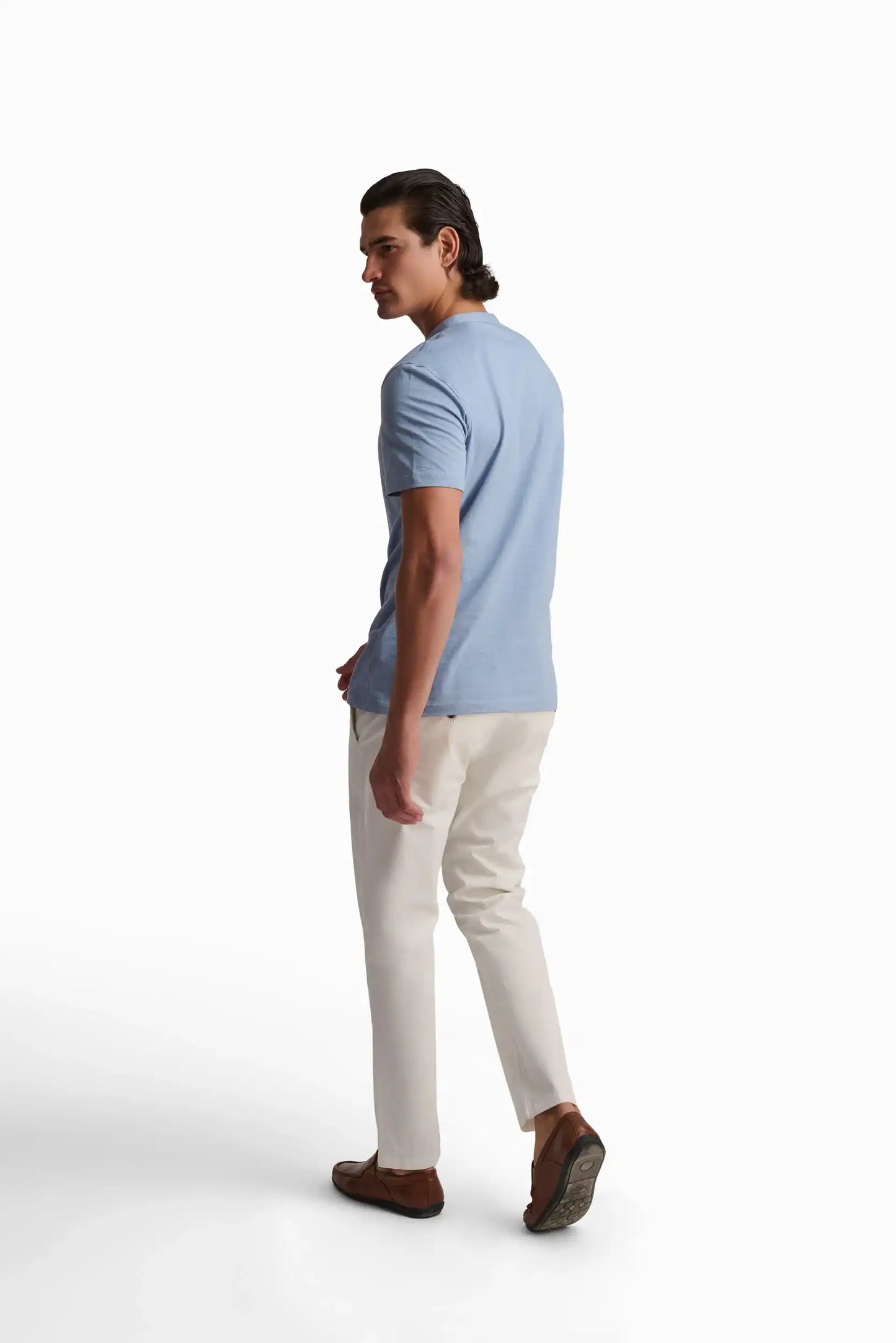 Sky Blue Cotton Henley T-Shirt