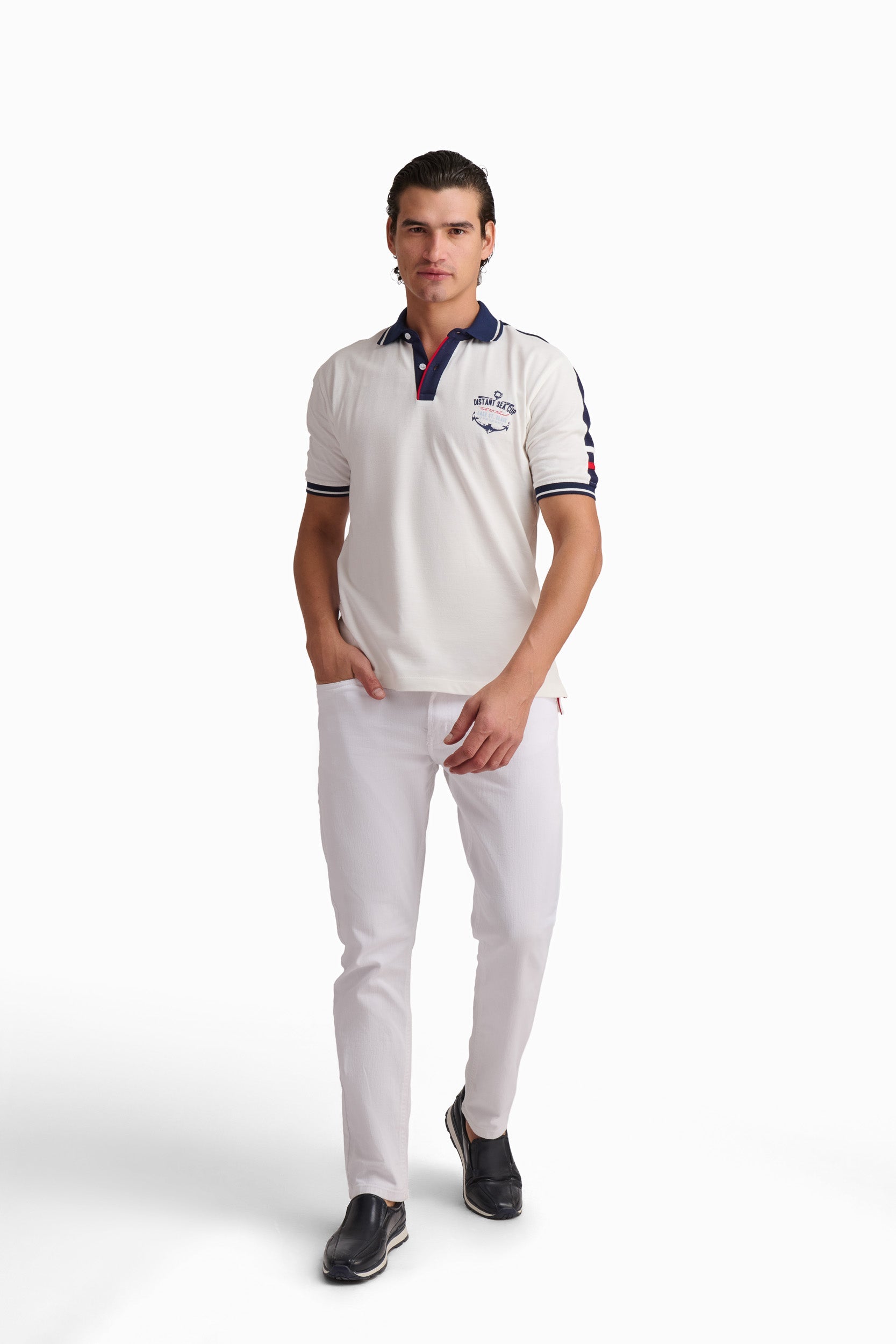 Men’s Off-White Nautical Cotton Polo Shirt