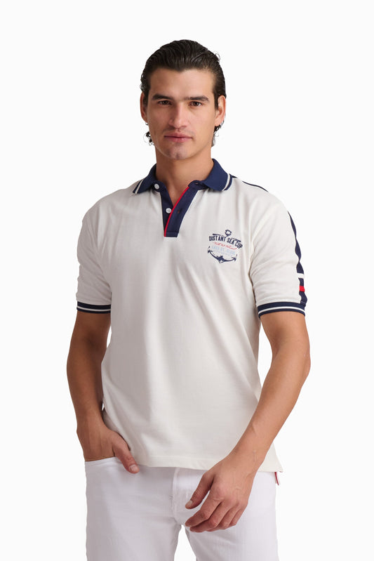 Off-White Nautical Cotton Polo Shirt