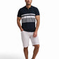 Navy Stripe Cotton Polo Shirt