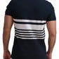 Navy Stripe Cotton Polo Shirt