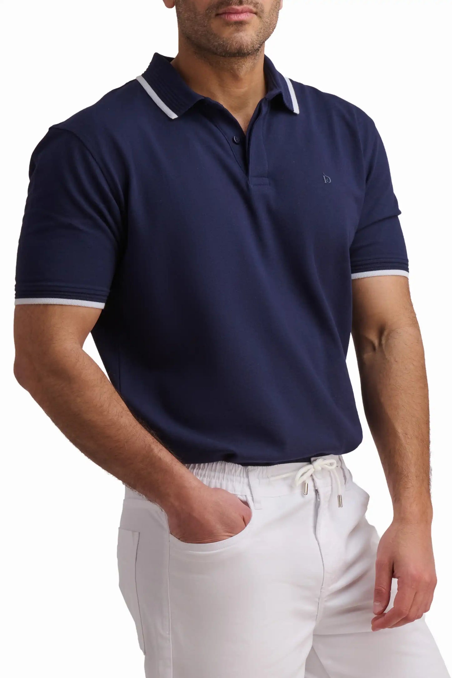 Cotton Polo Shirt with Contrast Trim