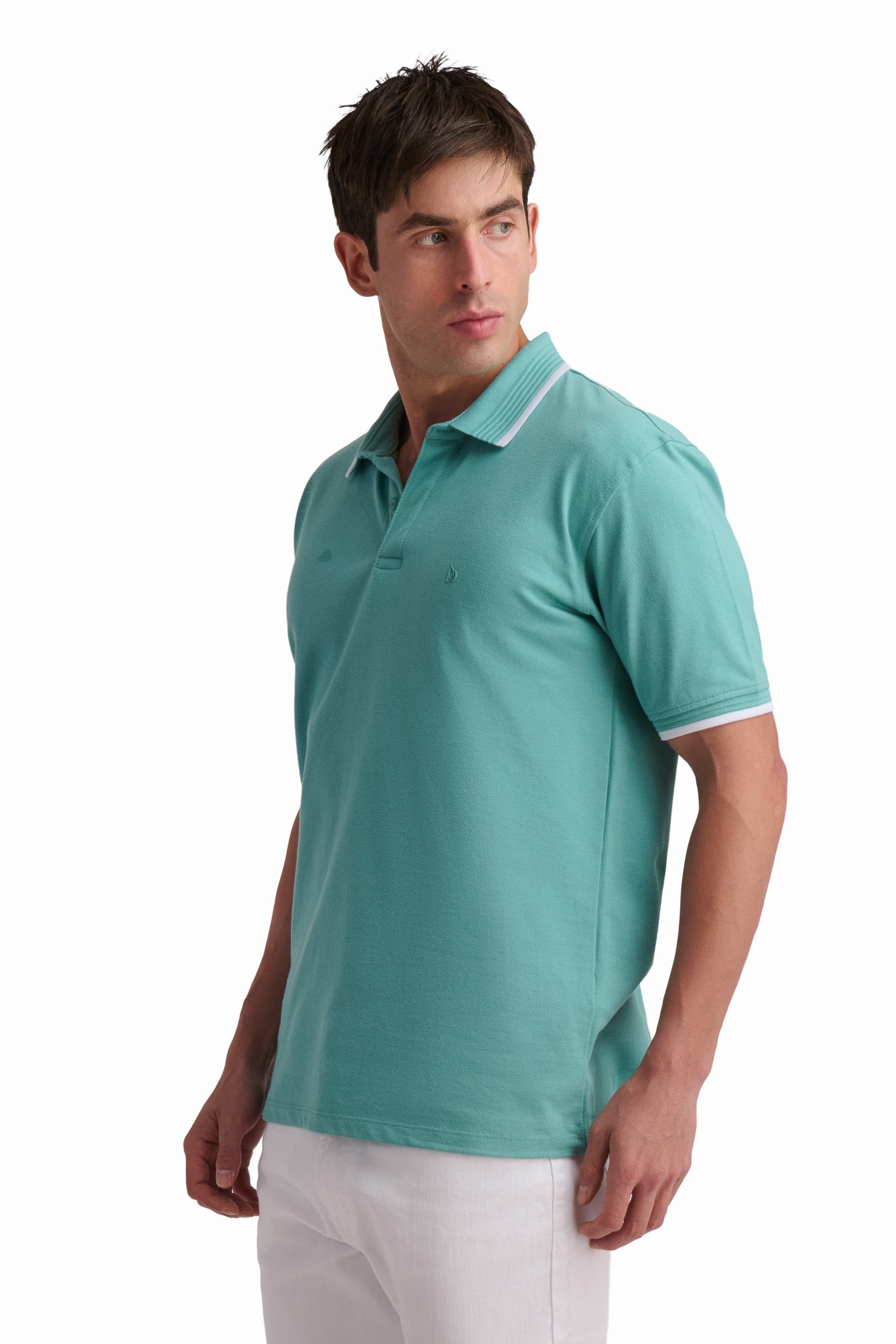 Black Cotton Polo Shirt with Contrast Trim