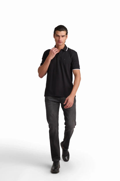 Cotton Polo Shirt with Contrast Trim