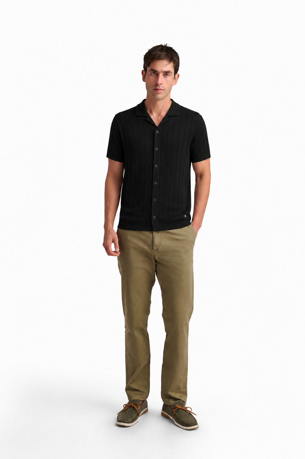 Knit Shirt Regular fit. Viscose-Blend Fabric.
