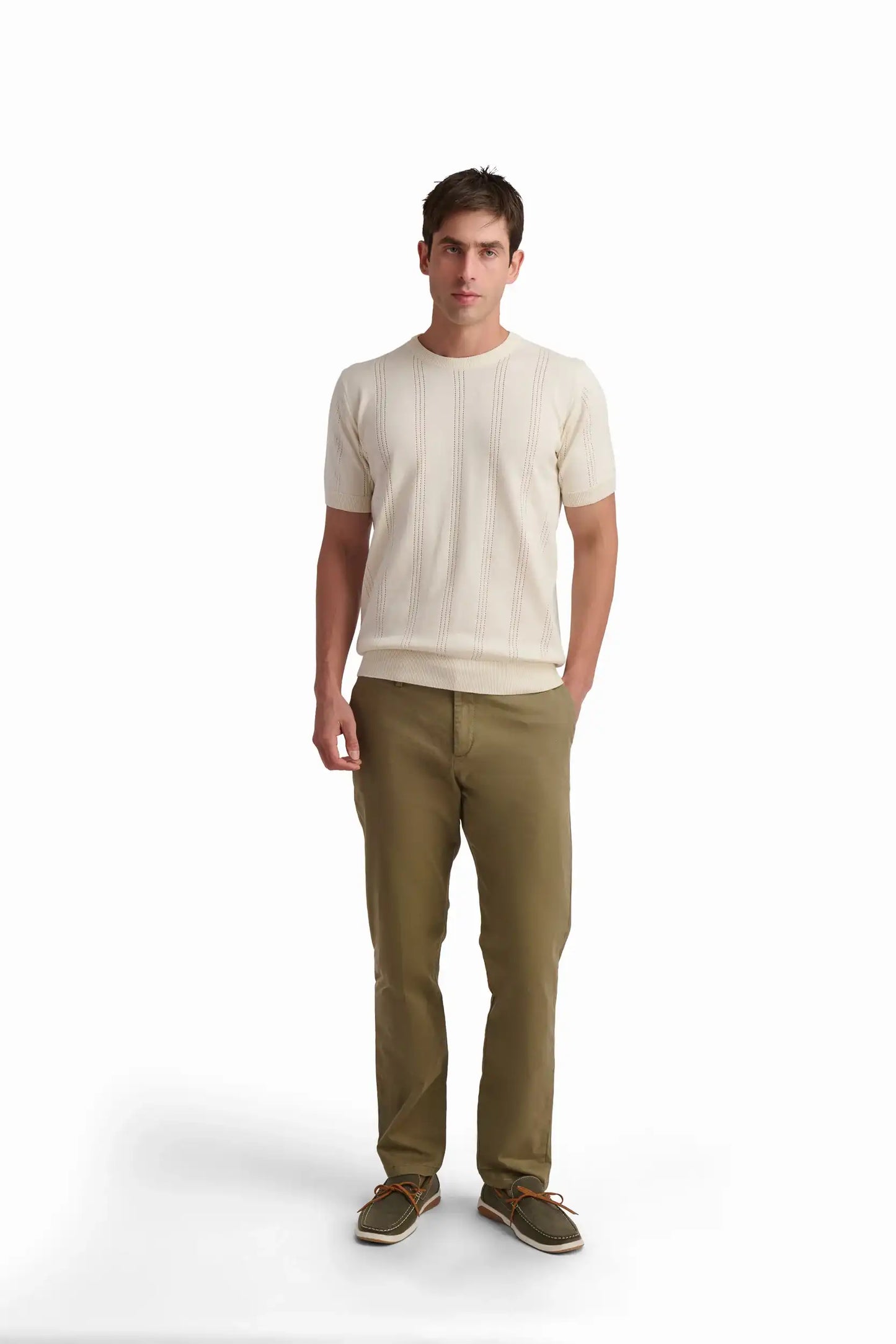 Coconut Milk Cotton Textured T-Shirt