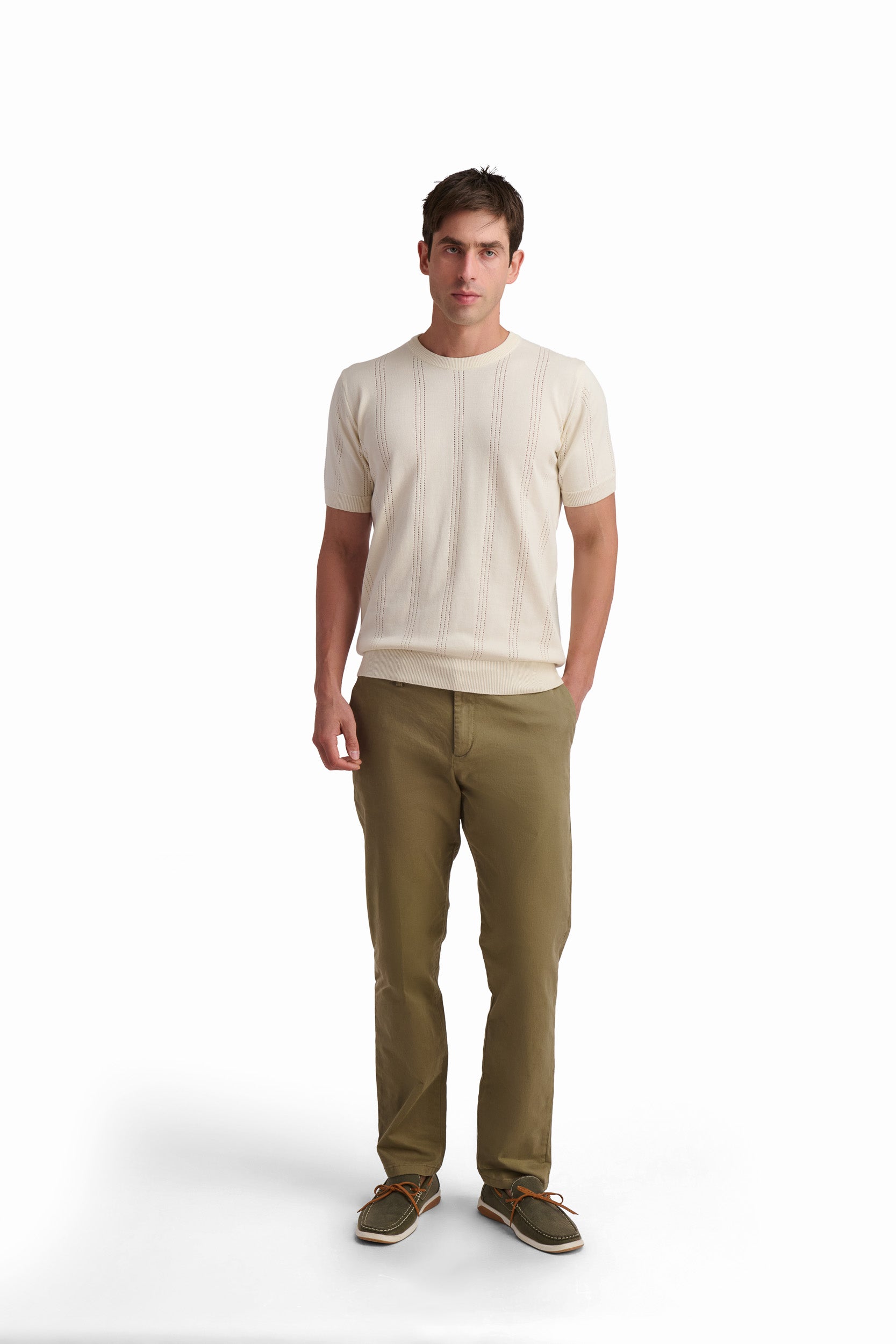 Coconut Milk Cotton Textured T-Shirt