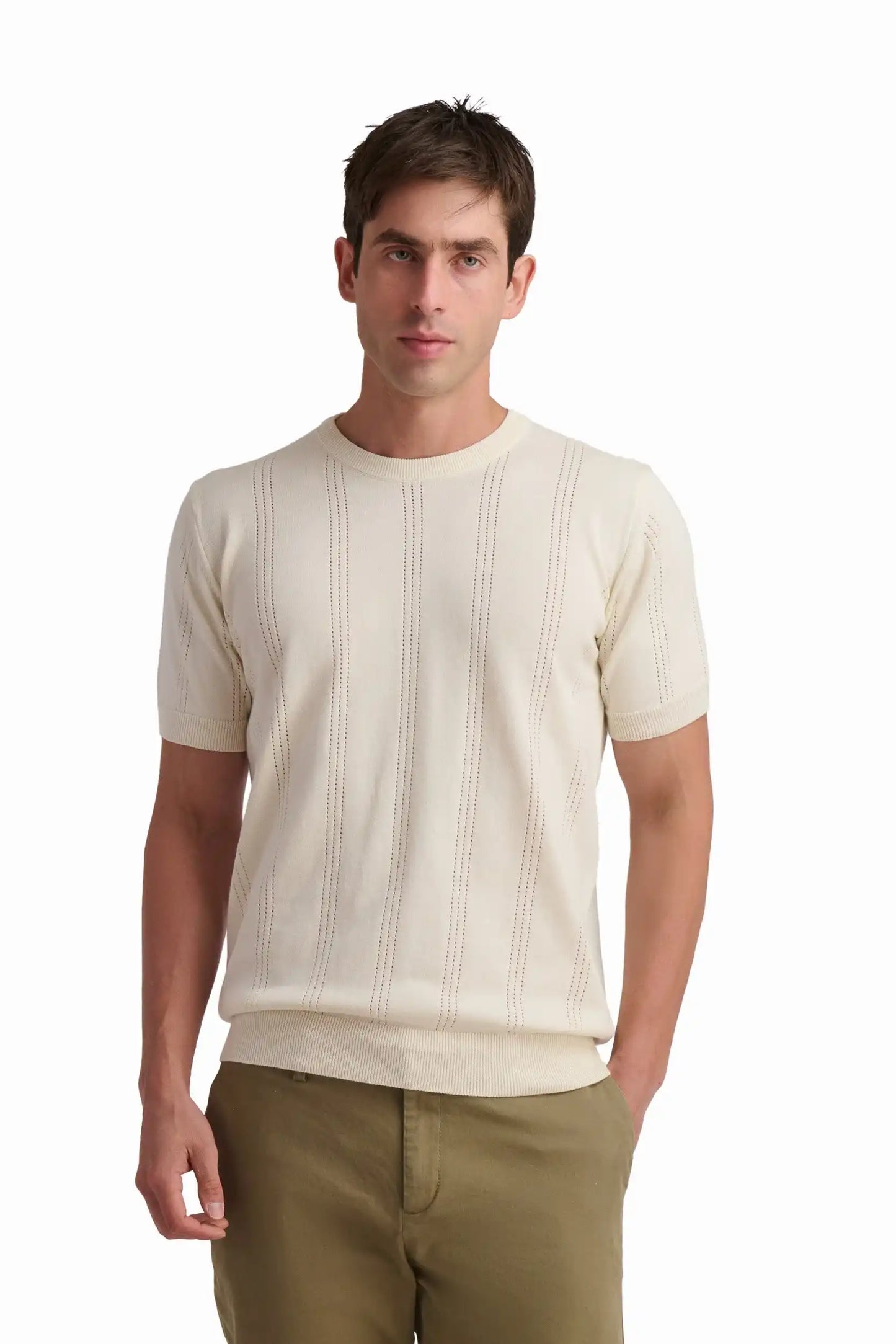 Coconut Milk Cotton Textured T-Shirt