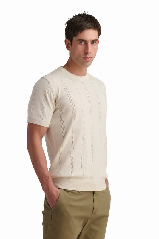 Coconut Milk Cotton Textured T-Shirt