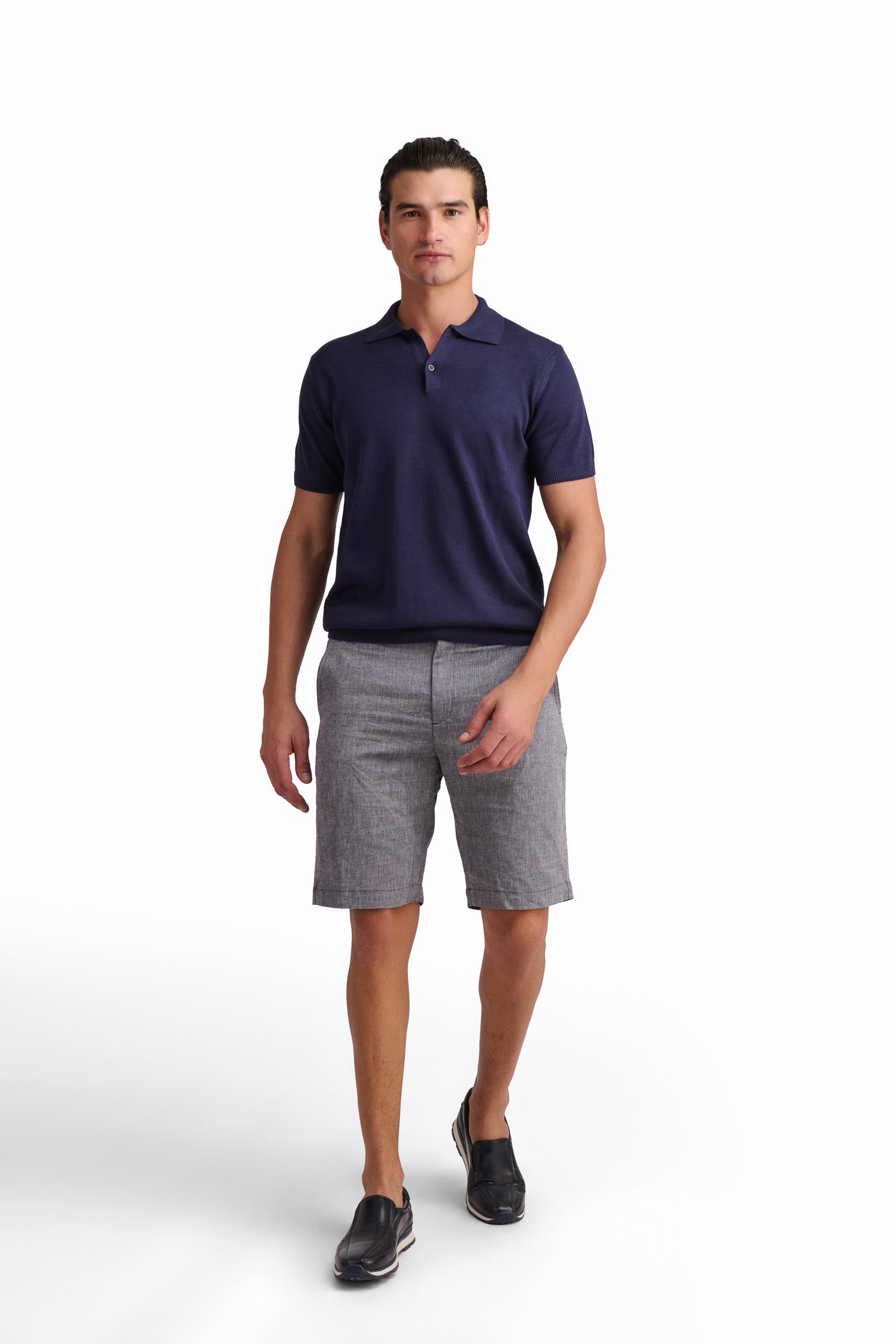Men’s Deep Navy Cotton-Modal Polo Shirt