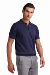 Jet Black Cotton-Modal Polo