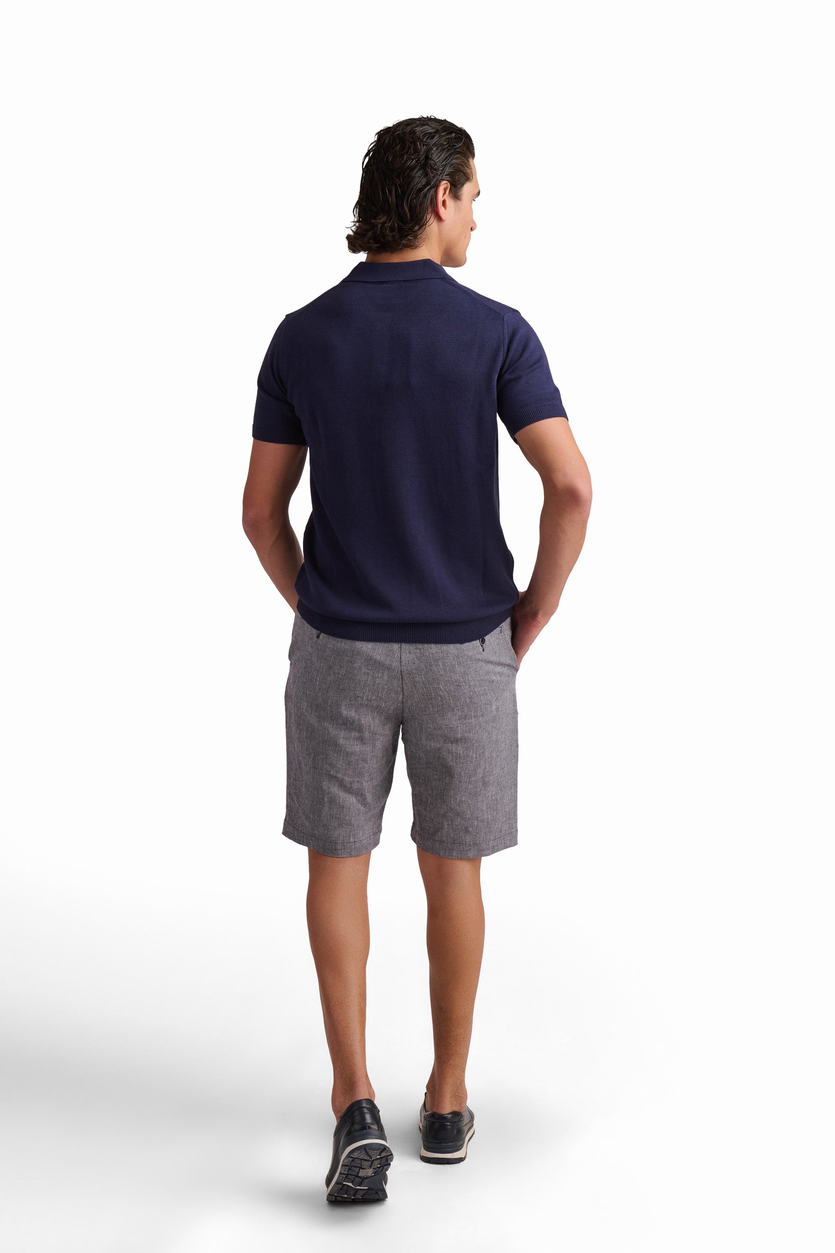 Men’s Deep Navy Cotton-Modal Polo Shirt