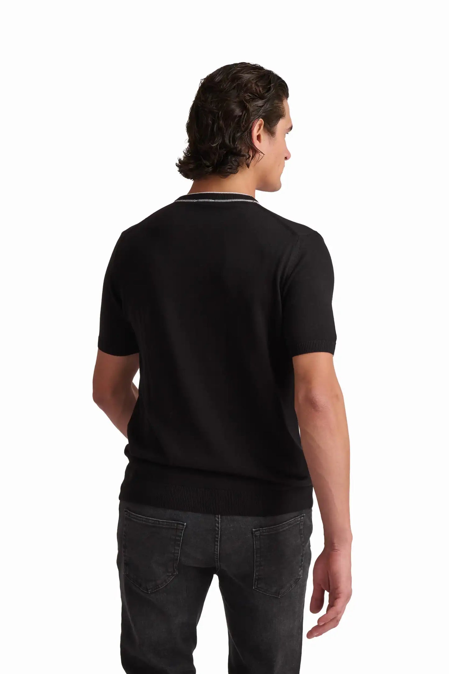 Jet Black Cotton-Modal T-Shirt