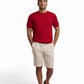 Crimson Linen-Blend T-Shirt