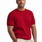 Crimson Linen-Blend T-Shirt