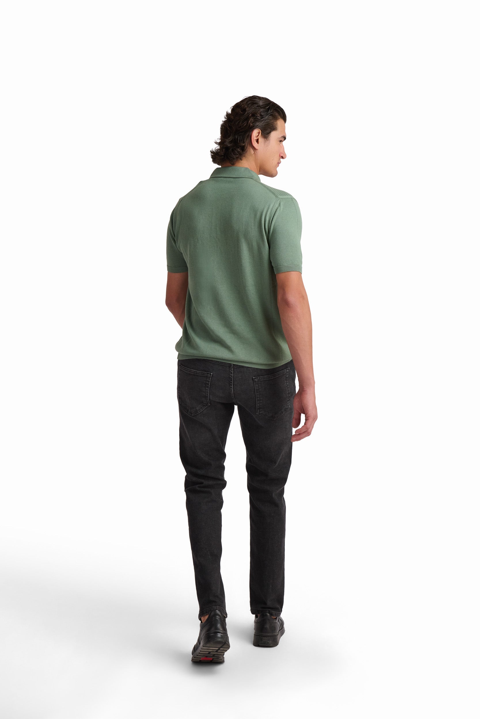 Men’s Olive Green Cotton-Modal Polo Shirt