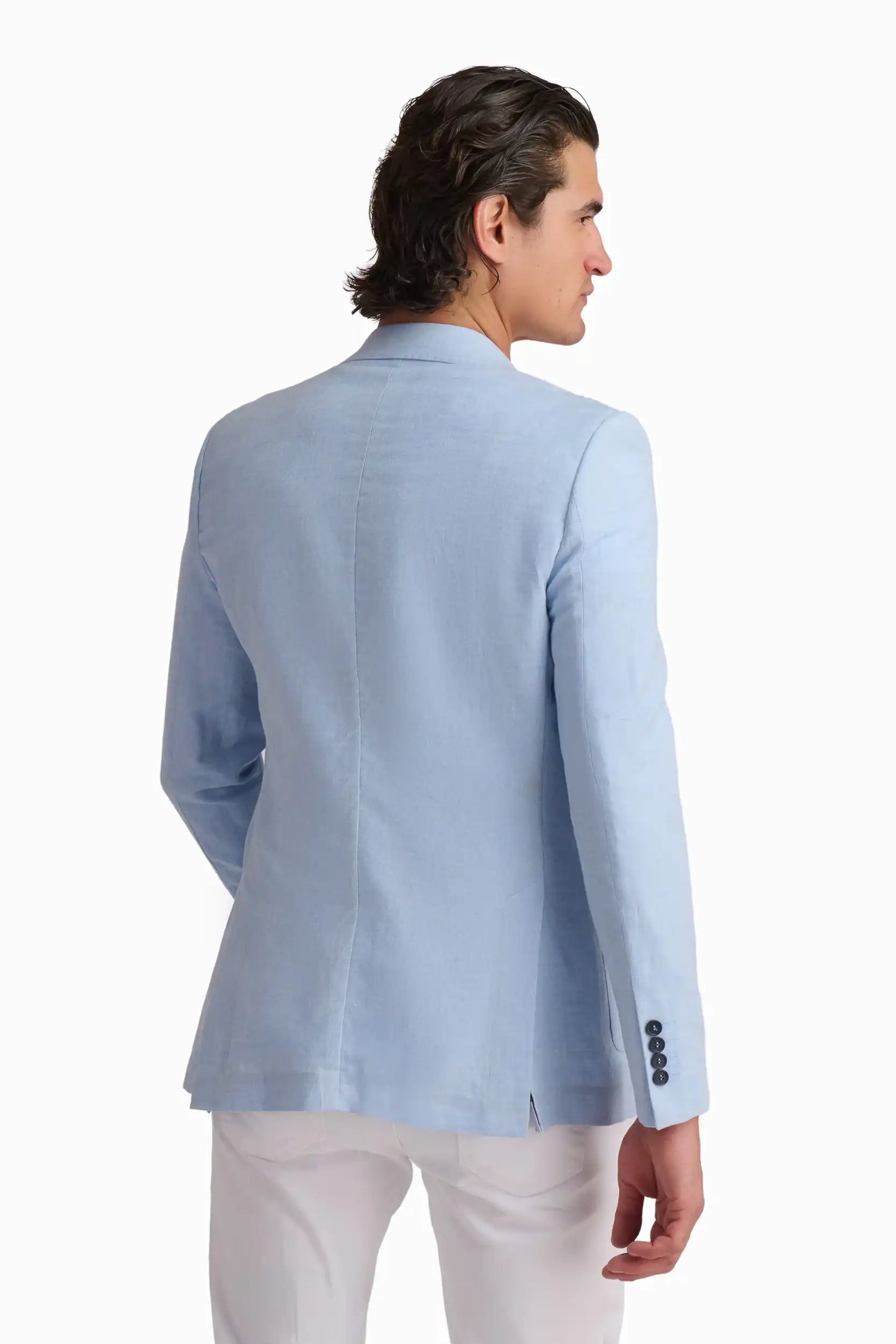 Sky Blue Linen Blend Blazer