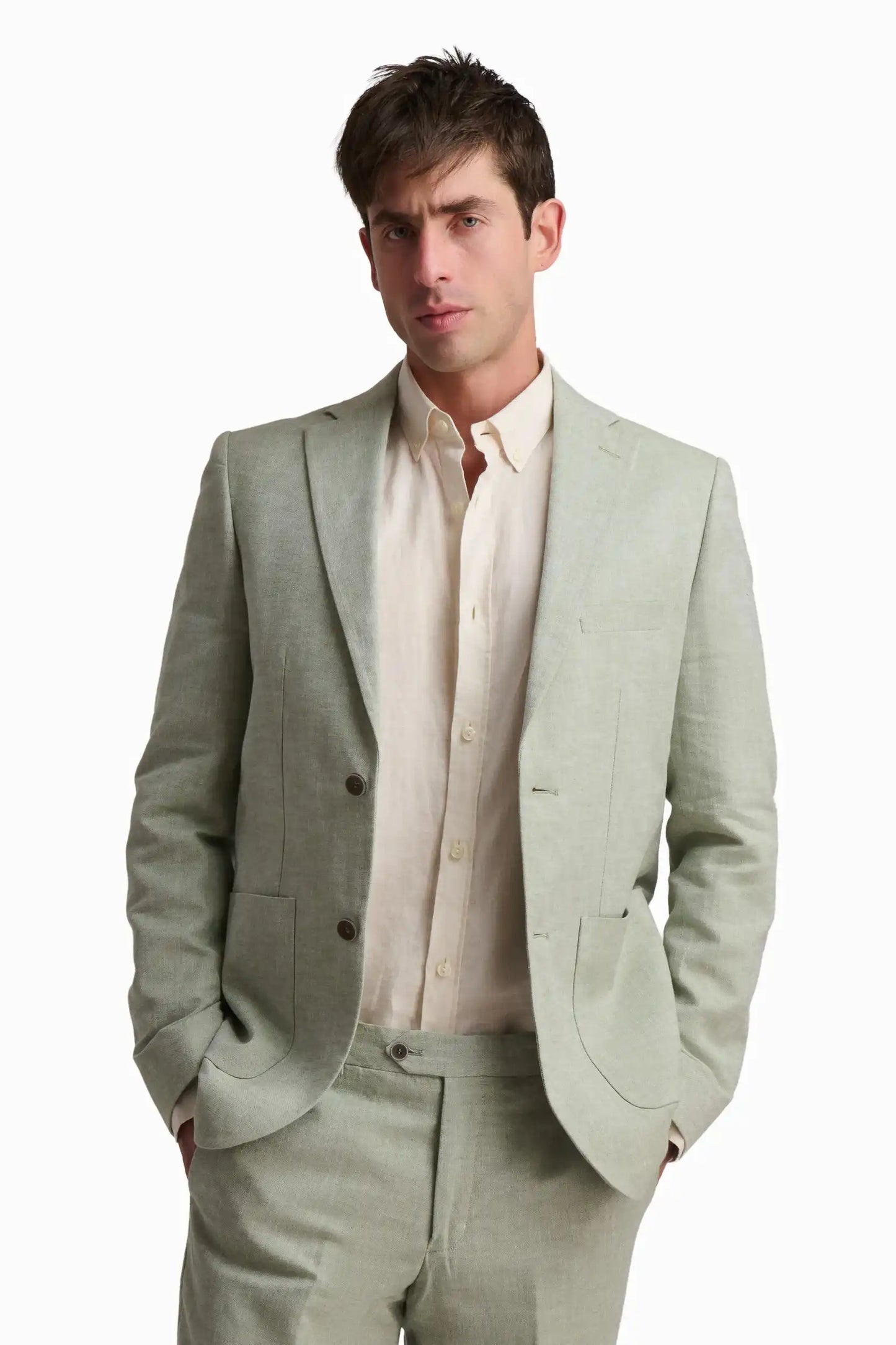 Sage Green Linen Blend Blazer