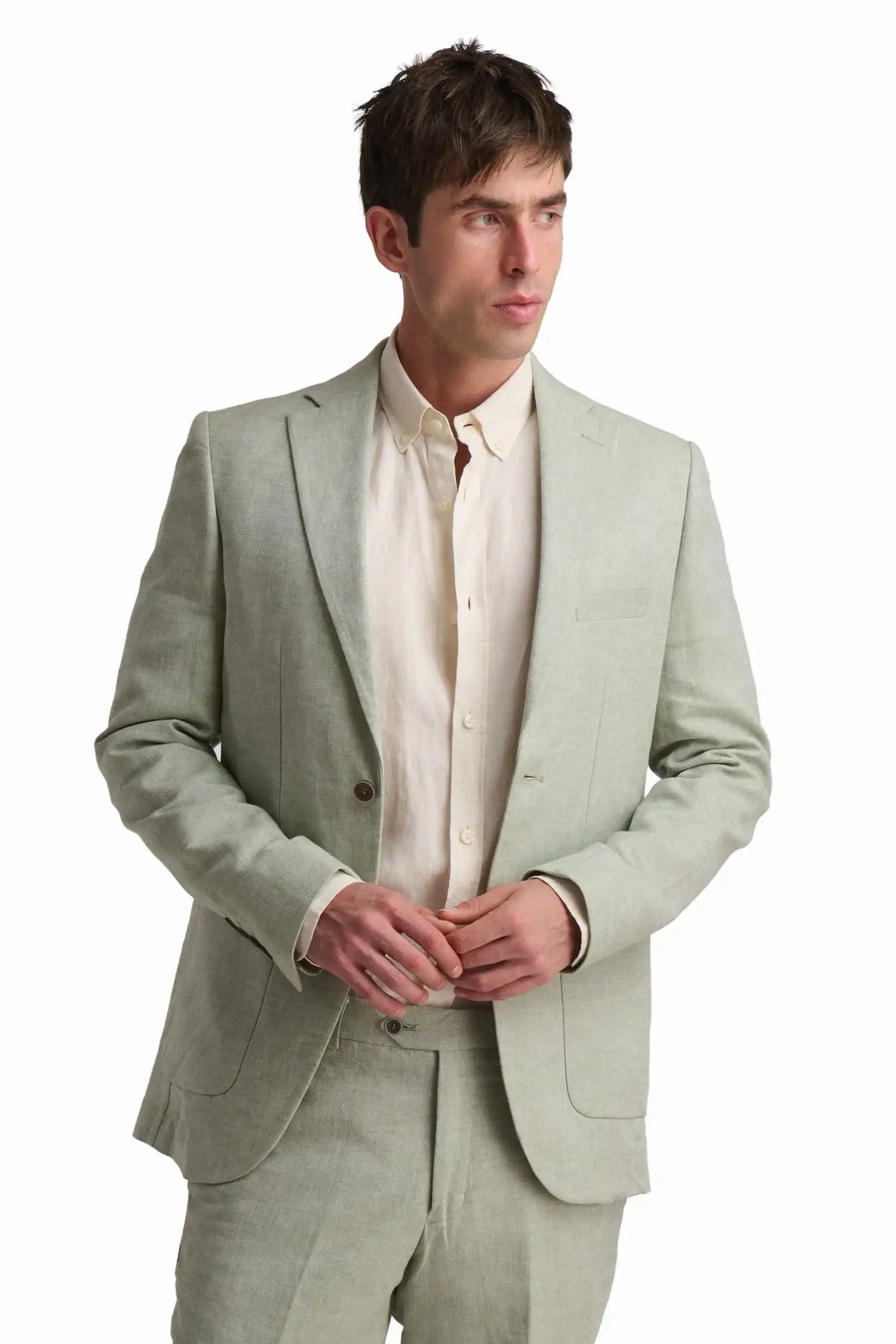 Sage Green Linen Blend Blazer