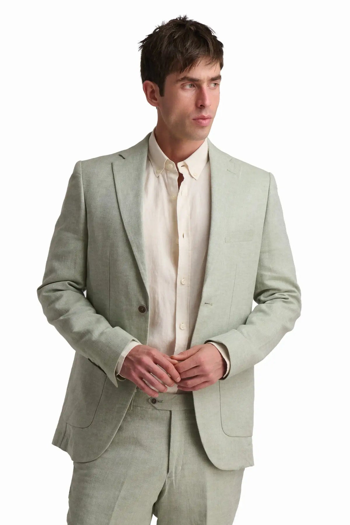 Sage Green Linen Blend Blazer